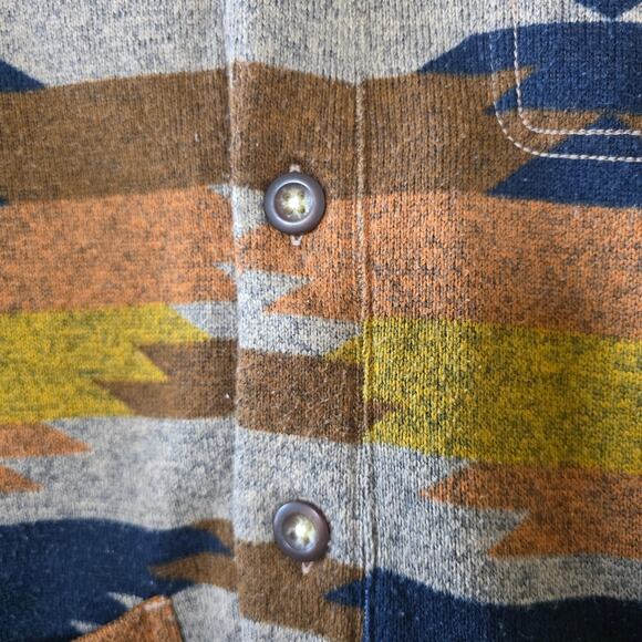 Junk Food Clothing Los Angeles Aztec Southwestern Cardigan Mens Size L Brown - Picture 5 of 11